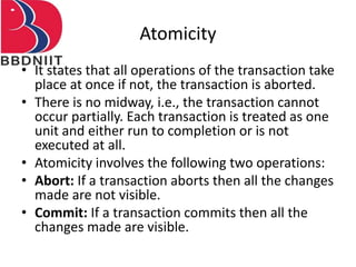 Atomicity Computer Science Unit 4 dbms | PPTX