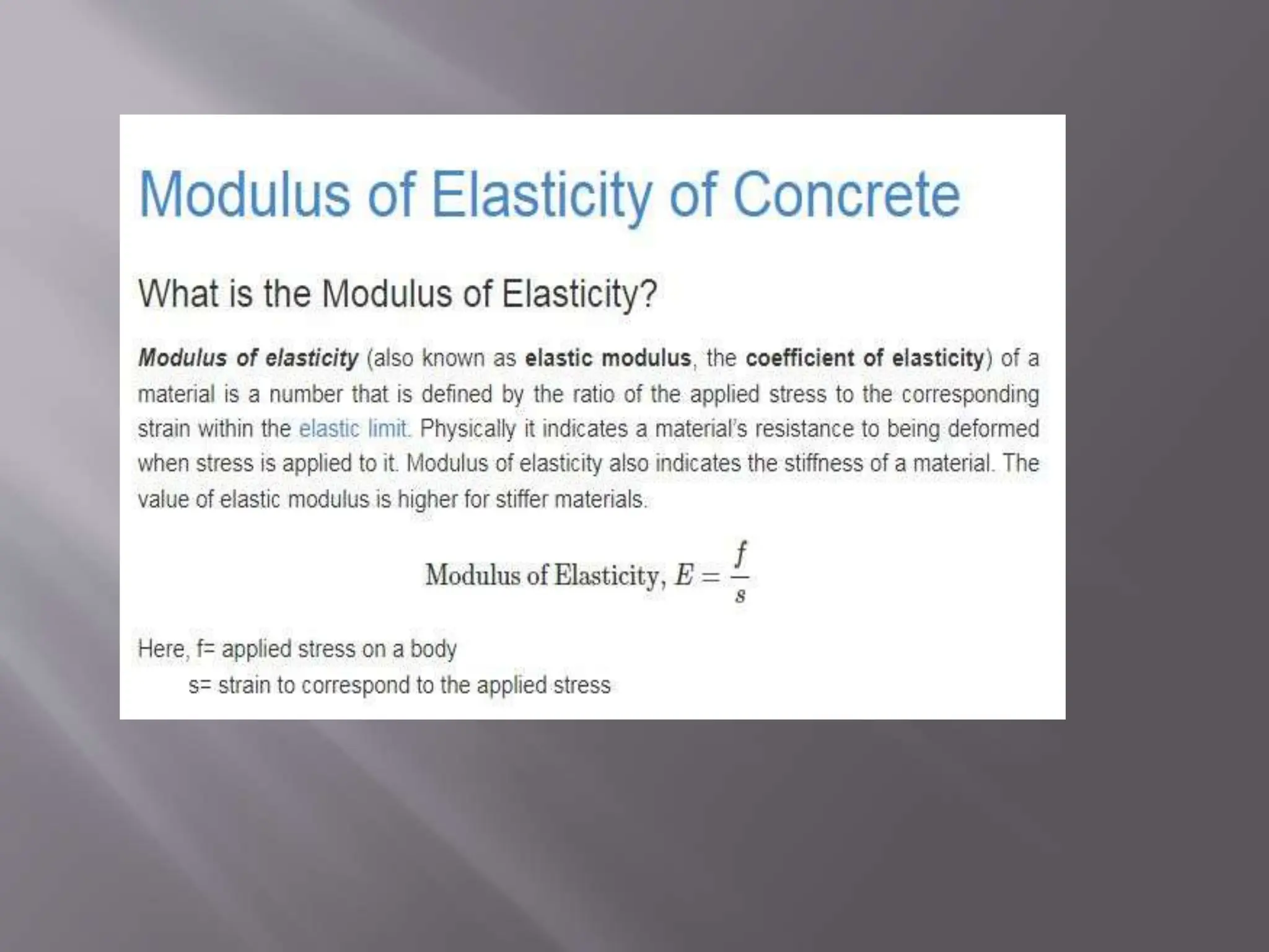 Water / Cement ratio – Abram’s Law – Gel/space ratio – Gain of strength ...