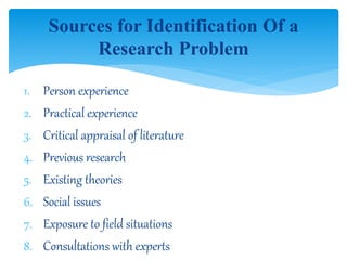 Unit 4 identification of research problem | PPTX