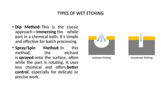 MICRO FABRICATIONUNIT-4 NOTES ETCHING AND DEPOSITION TECHNIQUES | PPTX
