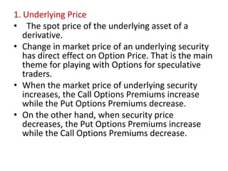 Underlying Option Unit 4 option pricing | PPTX
