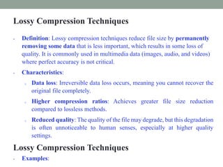 Dip lossy compression techniques and lossless compression | PDF
