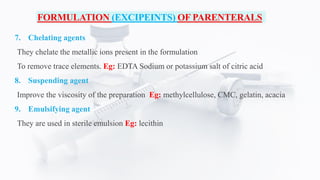 UNIT-4 PARENTERAL PRODUCTS. FIFTH SEM B. PHARM | PDF