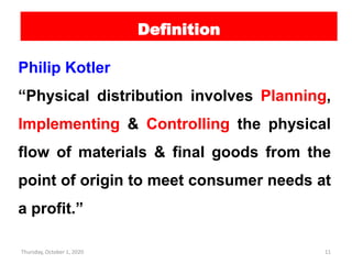 Unit 4 physical distribution decision | PPT