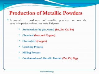 Powder Metallurgy processing in material production | PPTX