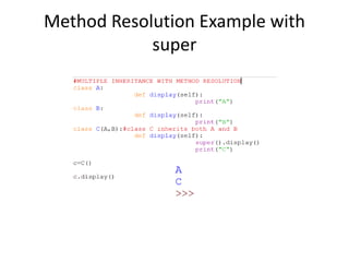 Method Resolution Example with
super
 