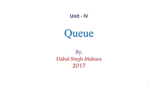 Queue
1
By:
Dabal Singh Mahara
2017
 
