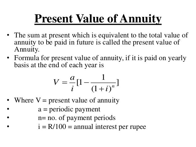 deferred annuity formulas