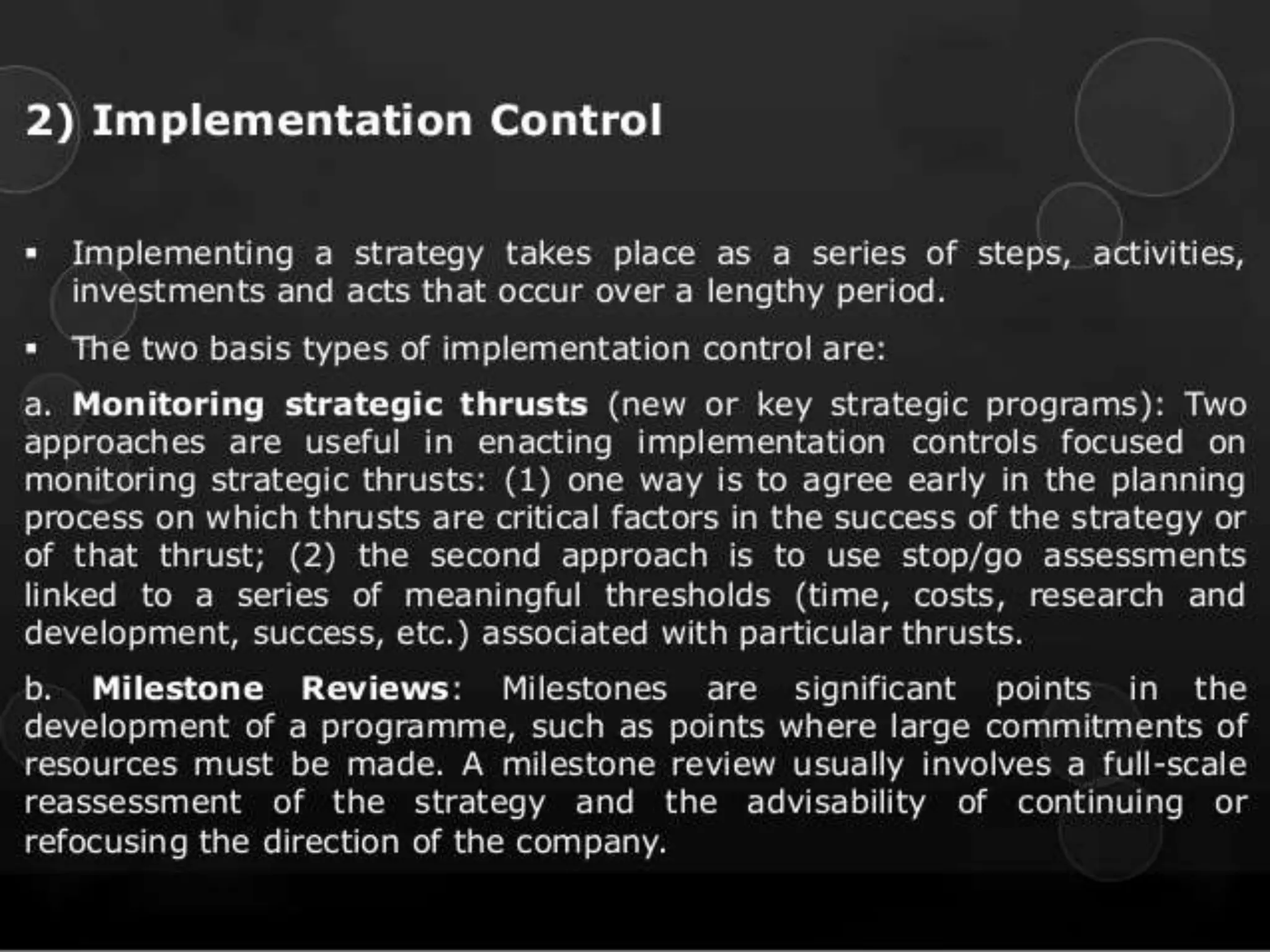 Unit 4, Strategy implementation & evaluation