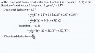 Directional Vector Differentiation UNIT-4(Vector differentation).pdf pptx download | PDF