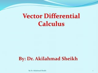 Vector Differential Calculus and its Application | PDF