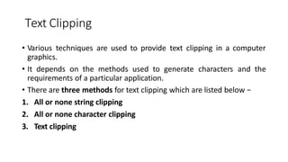 Computer Graphics - Windowing and Clipping | PPTX