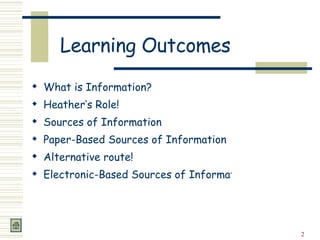 Unit 5 - Sources of Information | PPT