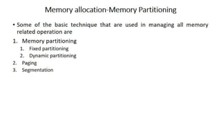 OS Unit 5 - Memory Management