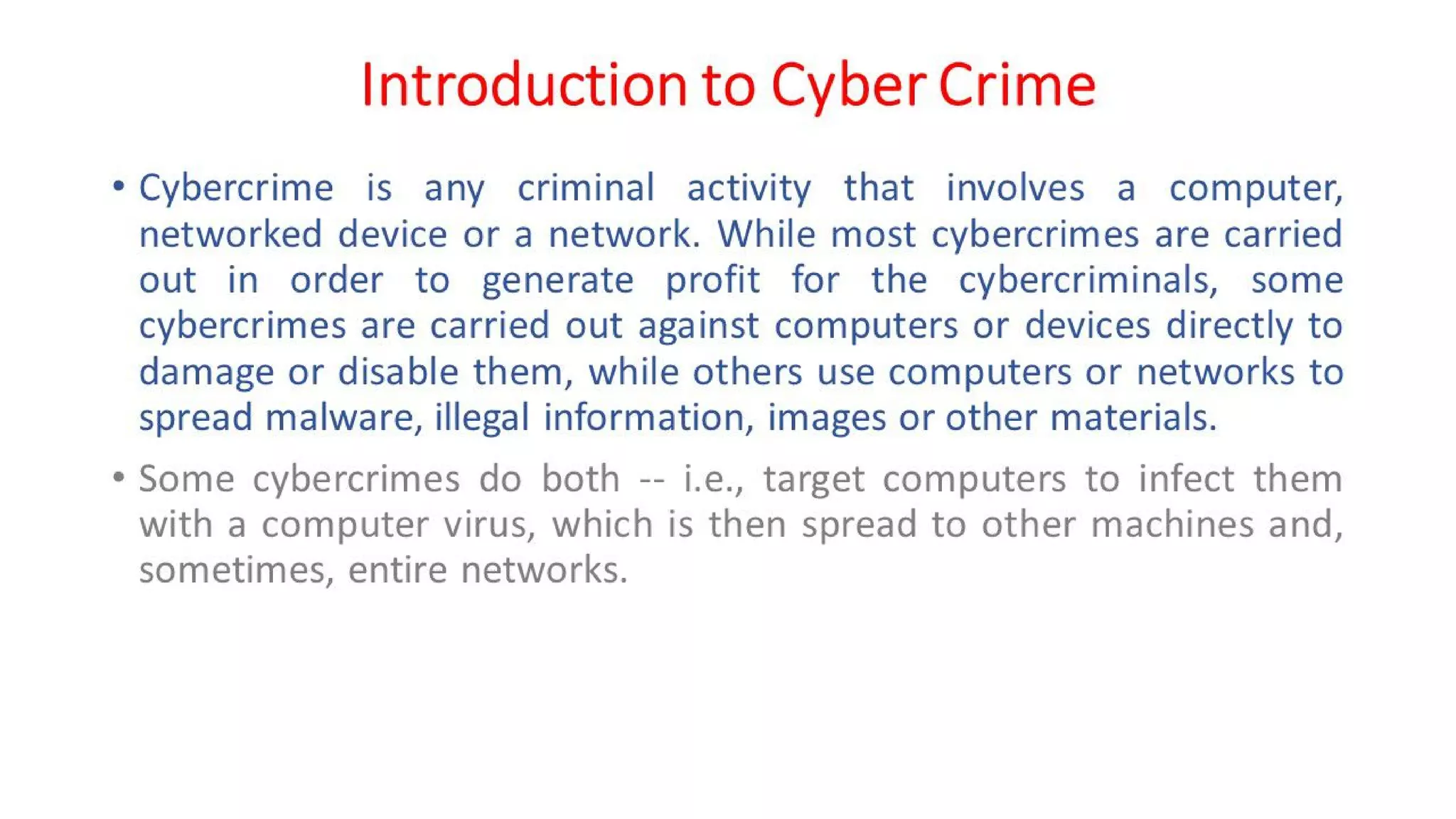 Cyber Security - Unit - 5 - Introduction to Cyber Crime Investigation