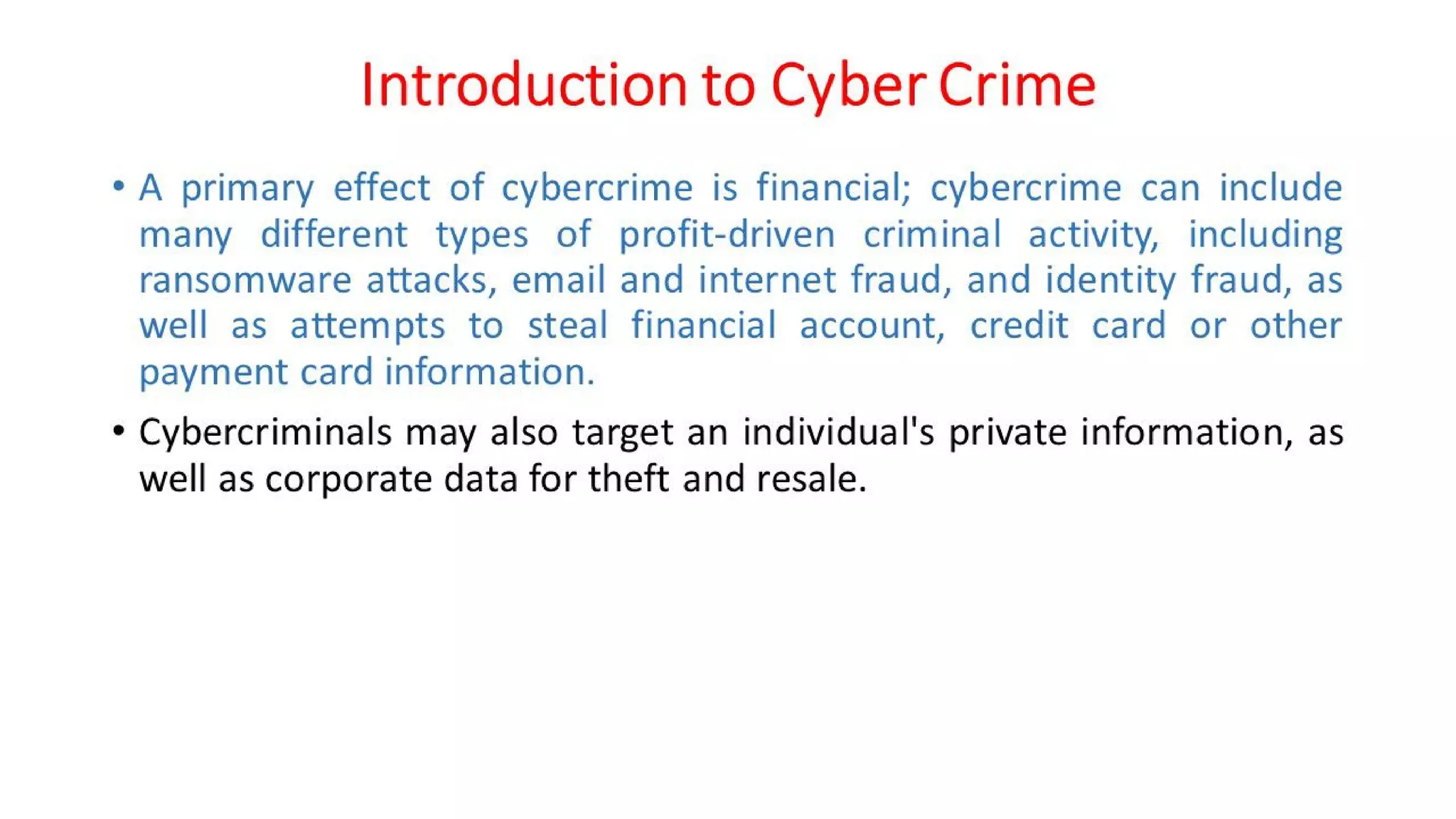 Cyber Security - Unit - 5 - Introduction to Cyber Crime Investigation