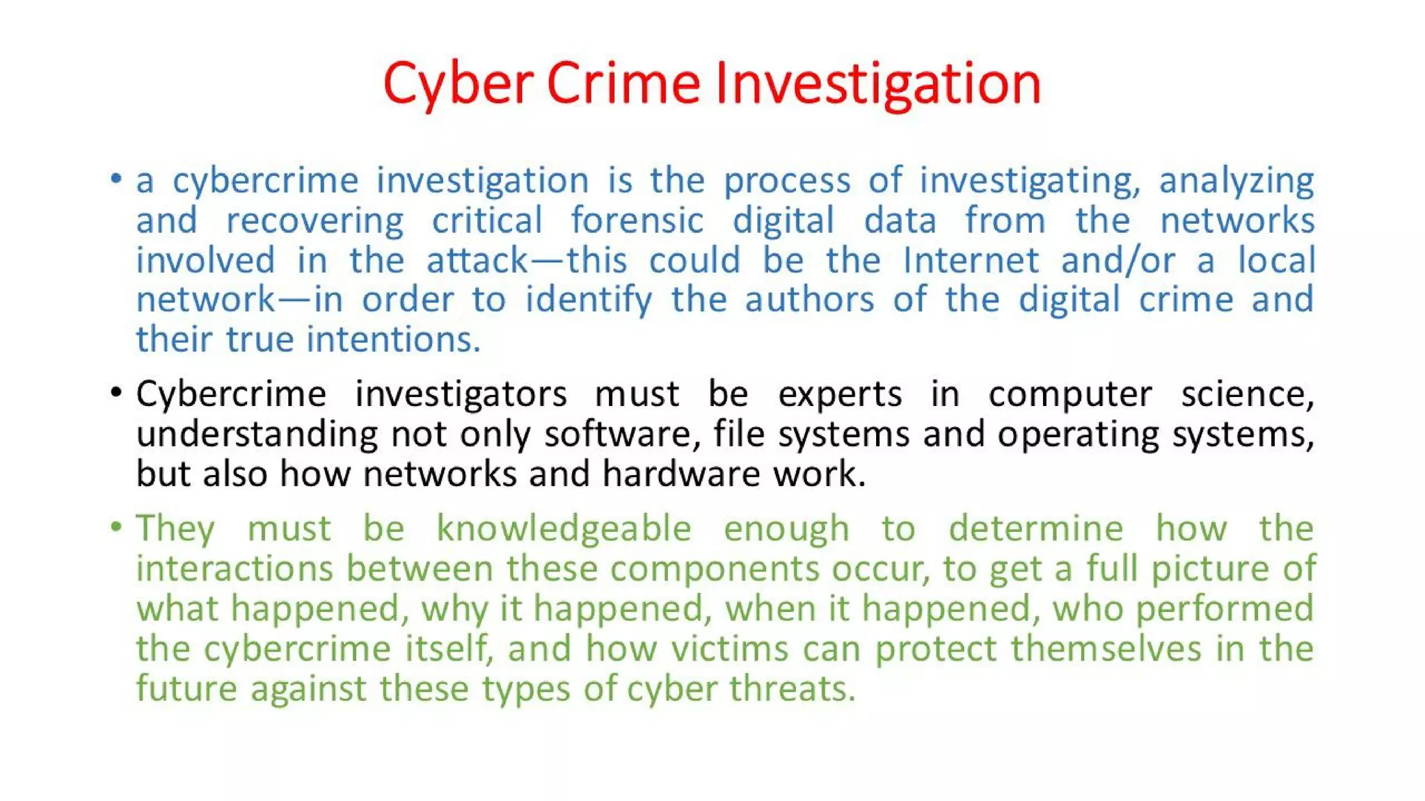 Cyber Security - Unit - 5 - Introduction to Cyber Crime Investigation