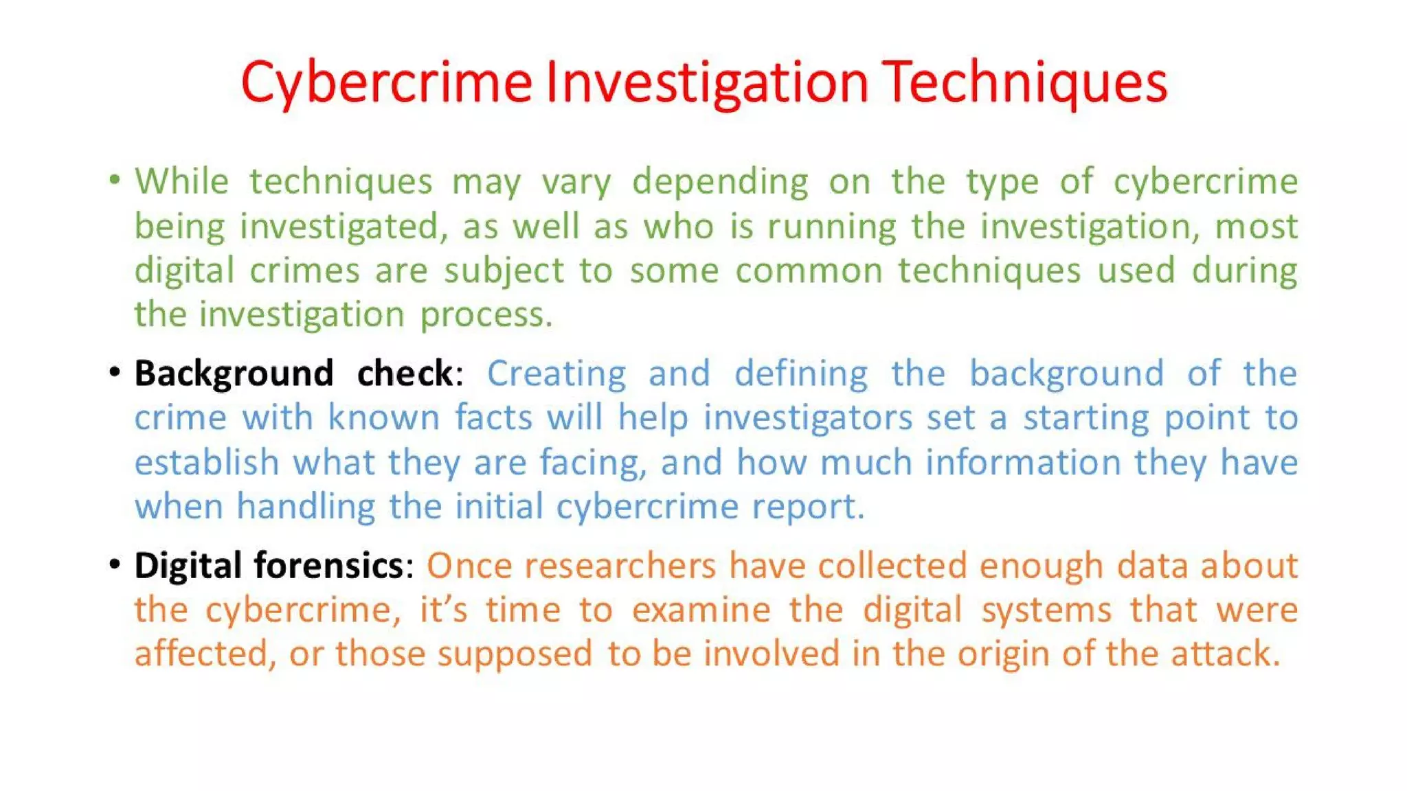 Cyber Security - Unit - 5 - Introduction to Cyber Crime Investigation