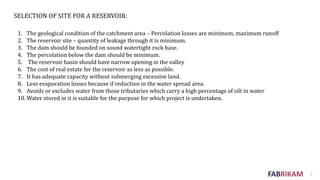 Unit -5 RESERVOIR PLANNING | PPTX