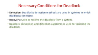 OSV - Unit - 5 - Deadlock