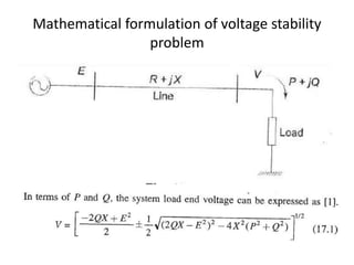 Mathematical formulation of voltage stability
problem
 