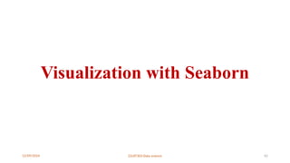12/09/2024 22UIT303-Data science 62
Visualization with Seaborn
 