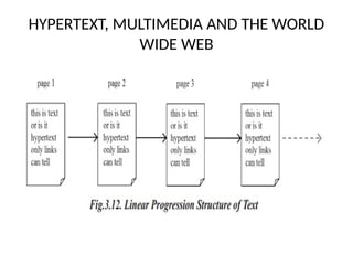 HYPERTEXT, MULTIMEDIA AND THE WORLD
WIDE WEB
 