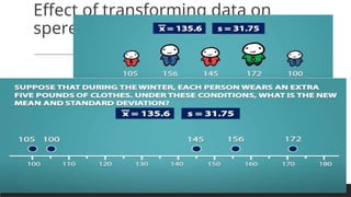 PREPARED BY: PROF. SHAKUNTLA RAVANI
Effect of transforming data on
speread and center
 