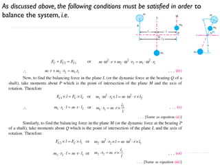 theory of machines Unit - 5.pptx balancing | PPTX