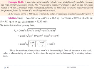 theory of machines Unit - 5.pptx balancing | PPTX