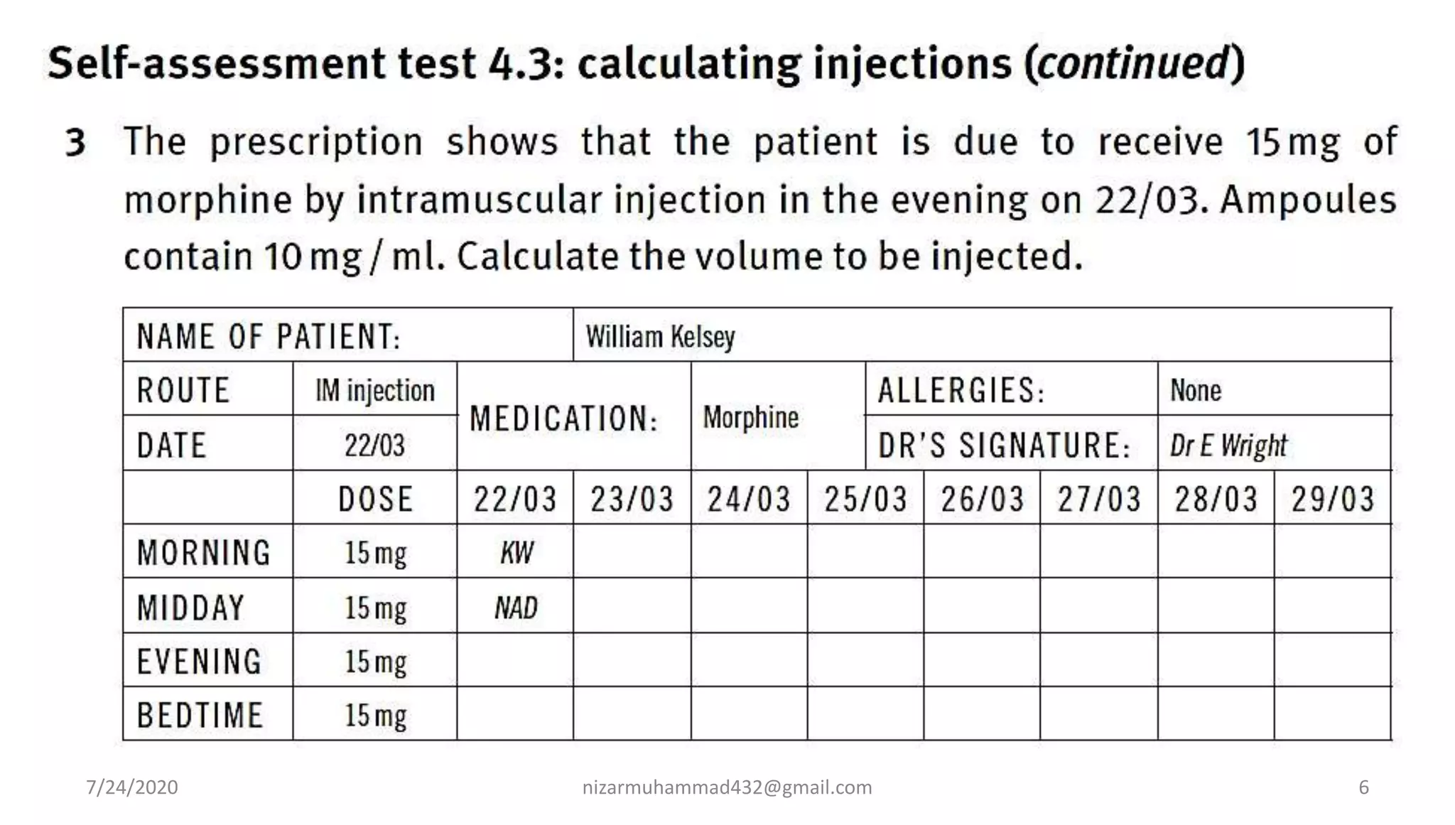 Dose calculations- injections for nurses and pharmacists | PPTX