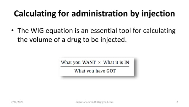 Dose calculations- injections for nurses and pharmacists | PPTX ...