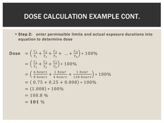 DOSE CALCULATION EXAMPLE CONT. 
