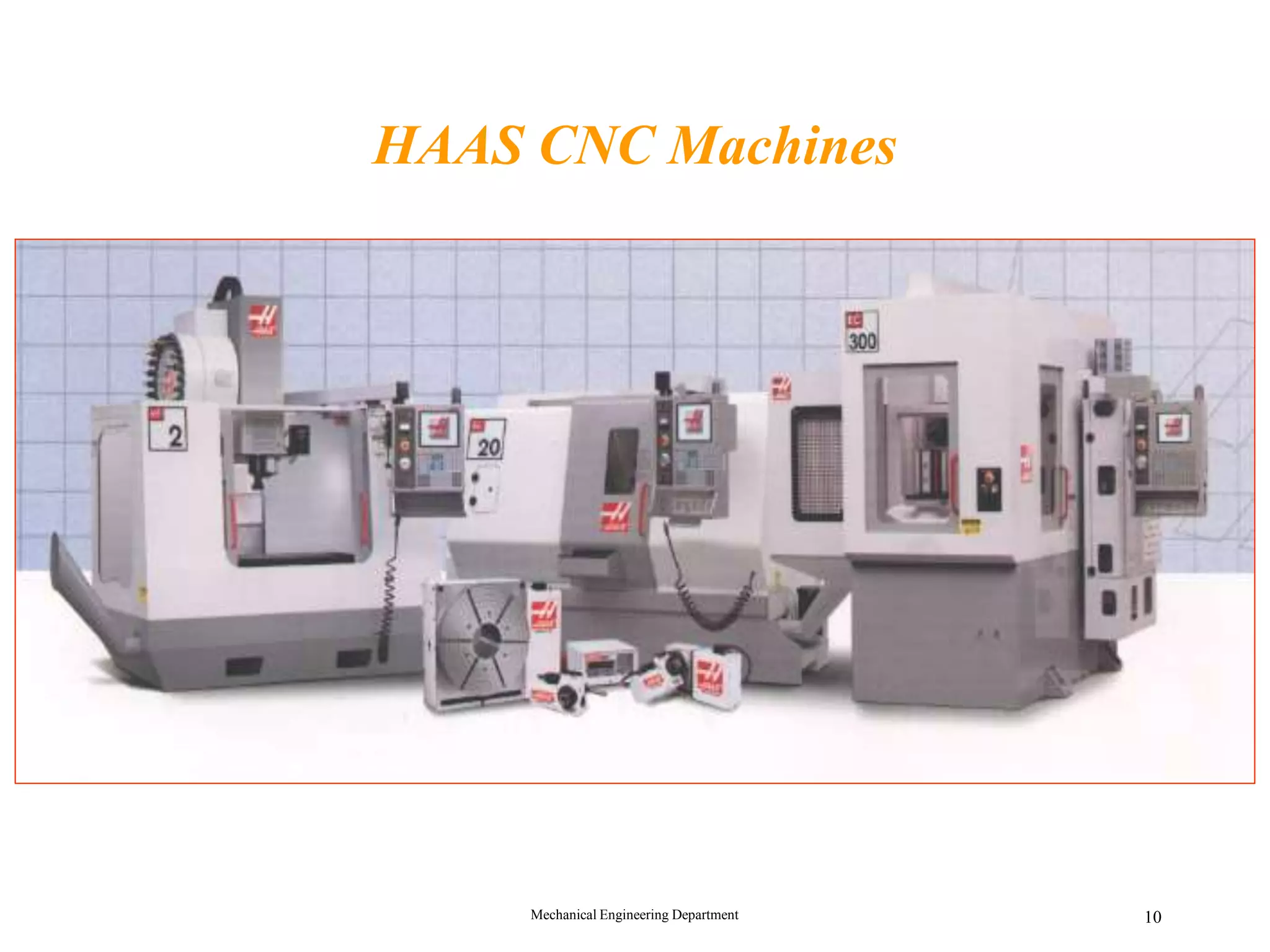 Mechanical Engineering Department 10
HAAS CNC Machines
 
