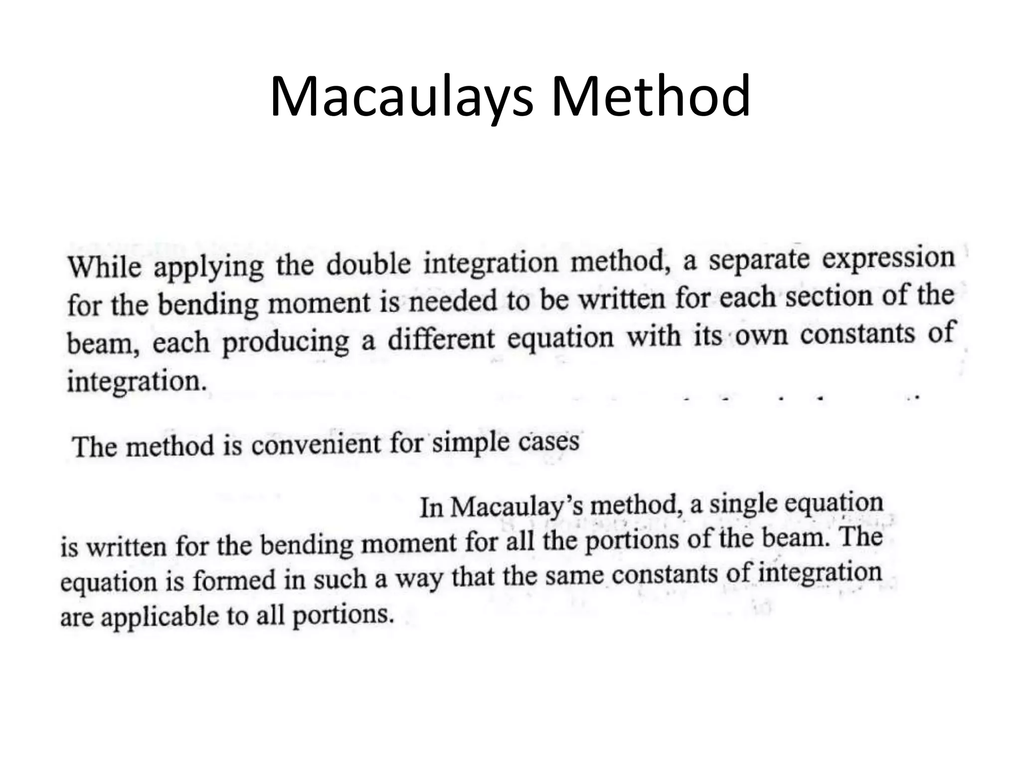 Macaulays Method
 