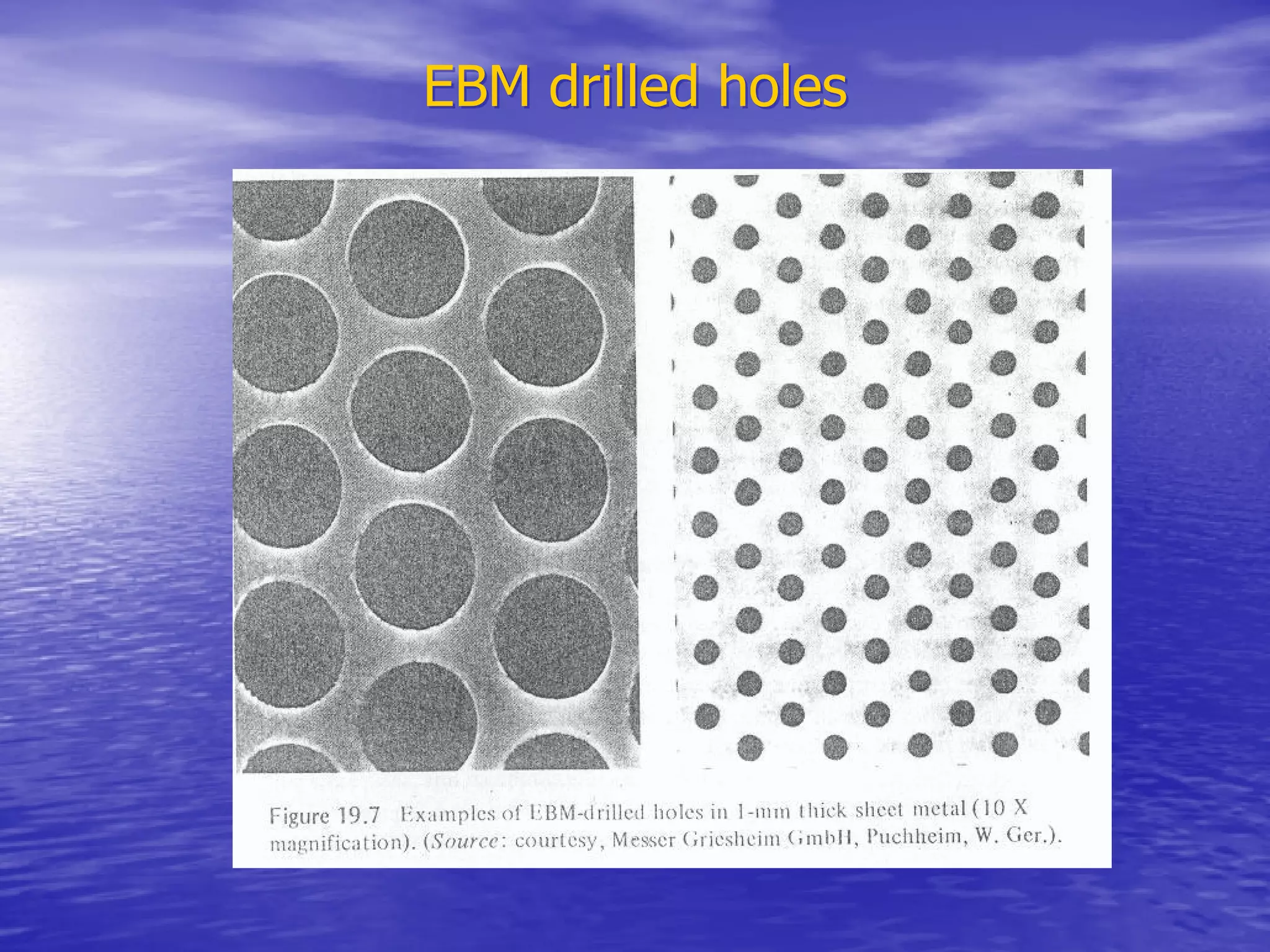 EBM drilled holes
EBM drilled holes
 