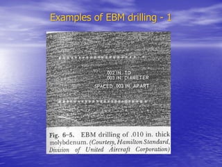 Examples of EBM drilling - 1
Examples of EBM drilling - 1
 
