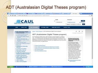 ADT (Australasian Digital Theses program)
 