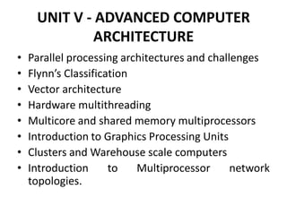 Unit 5 Advanced Computer Architecture | PPT