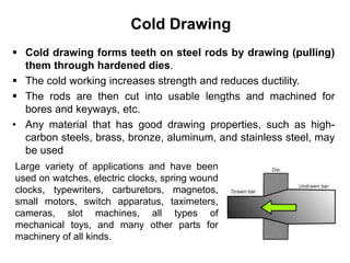 Cold Drawing Basic Unit 5A Gear Manufacturing Methods | PPTX