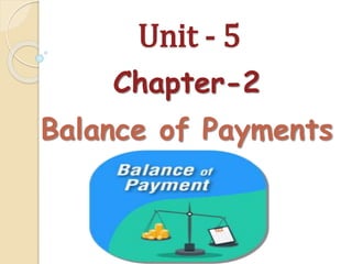 Chapter-2
Balance of Payments
Unit - 5
 