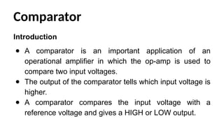 Operational Amplifier (op - amp), types of op amp | PPTX