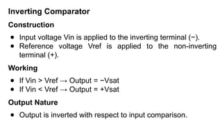Operational Amplifier (op - amp), types of op amp | PPTX
