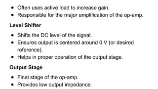 Operational Amplifier (op - amp), types of op amp | PPTX