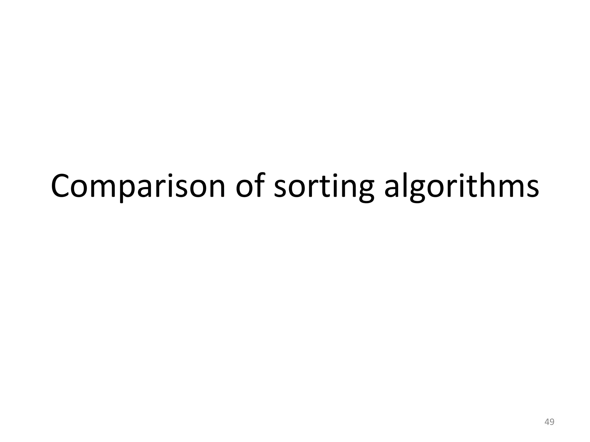 Comparison of sorting algorithms 49 