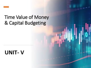 Time Value of Money
& Capital Budgeting
UNIT- V
 