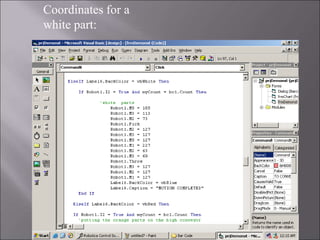 Coordinates for a
white part:
 
