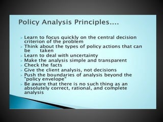 Unit  5 guidlines for policy analysis (mha)