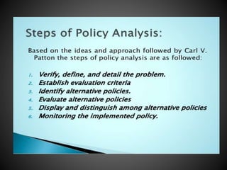 Unit  5 guidlines for policy analysis (mha)
