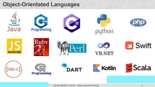 26
Prof. Swati R Sharma
OOP Java is the easiest, scoring and my favorite subject
#3140705(OOP) Unit 05 – Object Oriented Thinking
Object-Orientated Languages
 